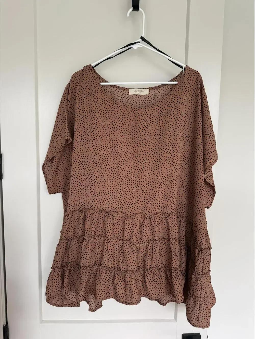 Altard'd State Rust/Brown Polka Dot Ruffle Dress - Picture 1 of 2